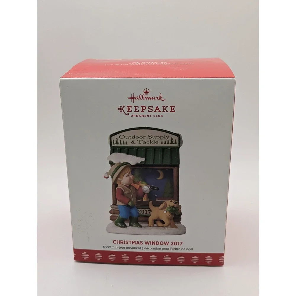 2017 HALLMARK KEEPSAKE ORNAMENT CHRISTMAS WINDOW # 15 MEMBER EXCLUSIVE Fishing